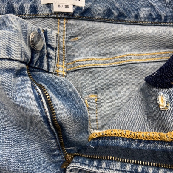 Good American Maternity Jean 8 Blue Distressed Stretch Skinny Denim Elastic Side - Picture 8 of 11